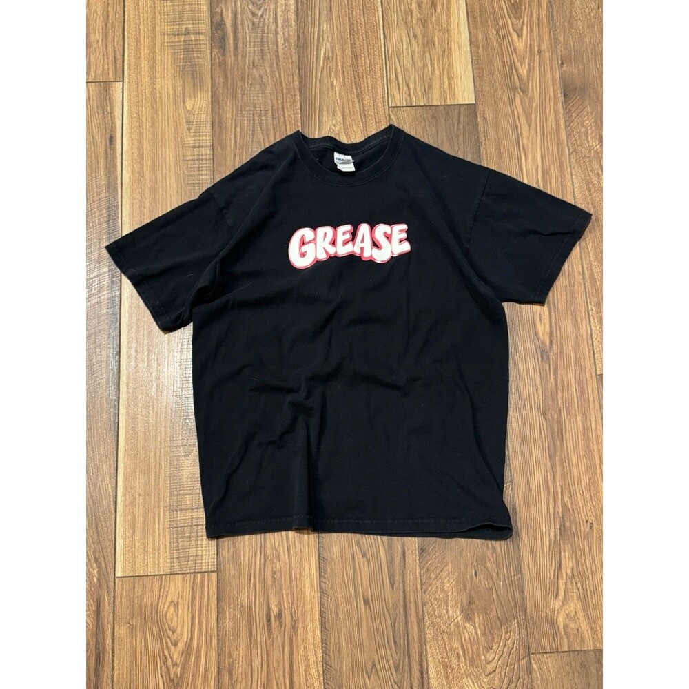 Vintage Y2K Grease Movie Promo Spell Out Black Size Large T-Shirt